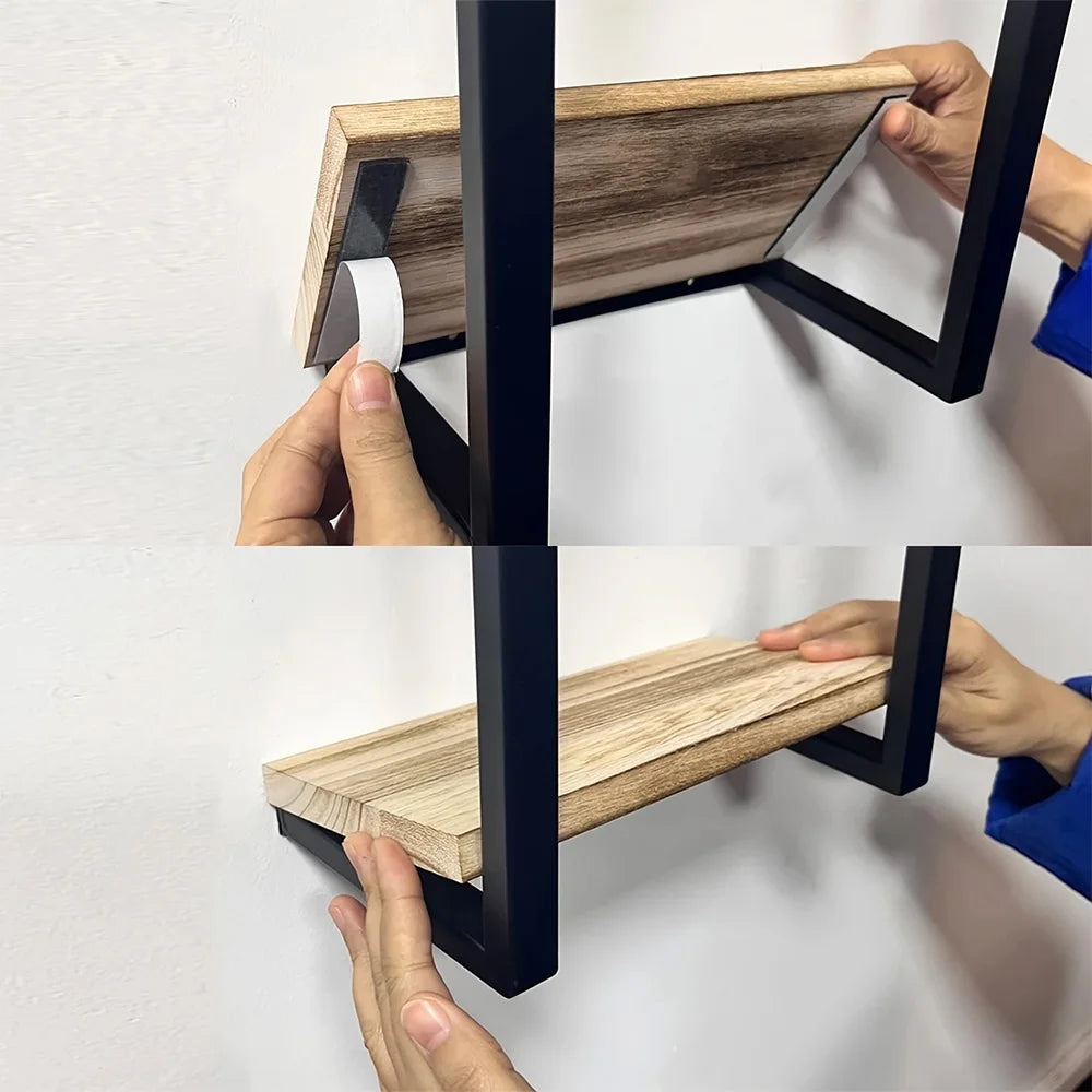 Double-layer Wall-mounted Towel Storage Rack Sturdy Thickened Easy To Install for Home Bathroom Bedroom