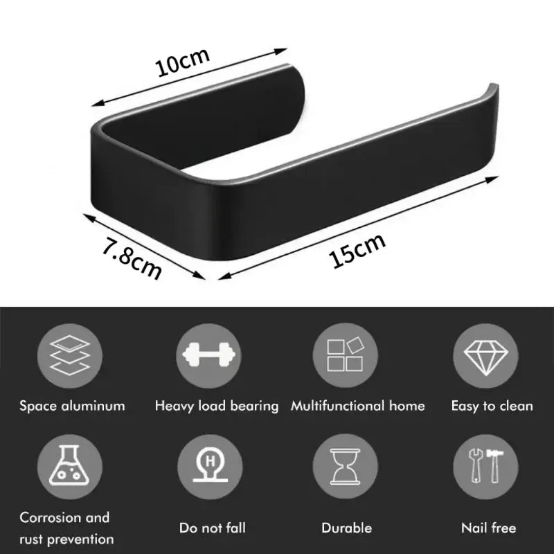 Adhesive Toilet Paper Holder Kitchen Roll Towel Rack Napkin Dispenser Absorbent Stand Tissue Hanger Bathroom Accessories