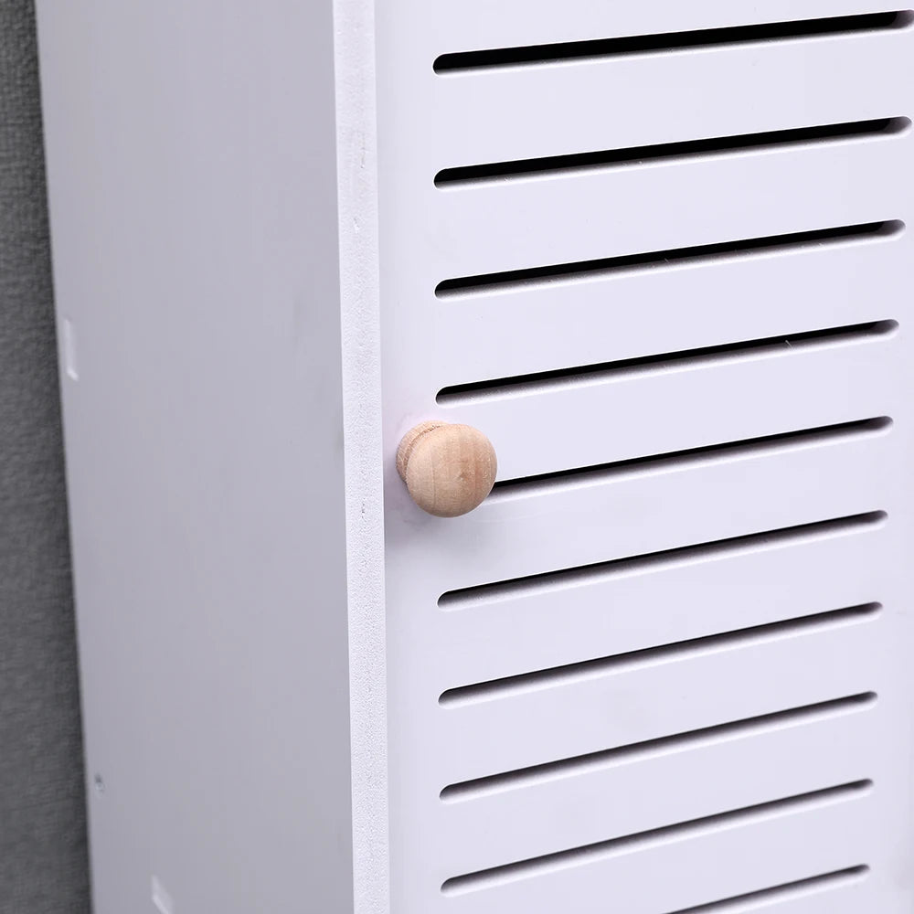 Floor-standing wooden bathroom storage cabinet multi-layer storage cabinet bathroom paper towel rack storage cabinet
