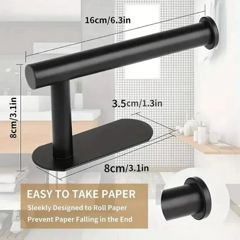 Adhesive Toilet Paper Holder Kitchen Roll Towel Rack Napkin Dispenser Absorbent Stand Tissue Hanger Bathroom Accessories