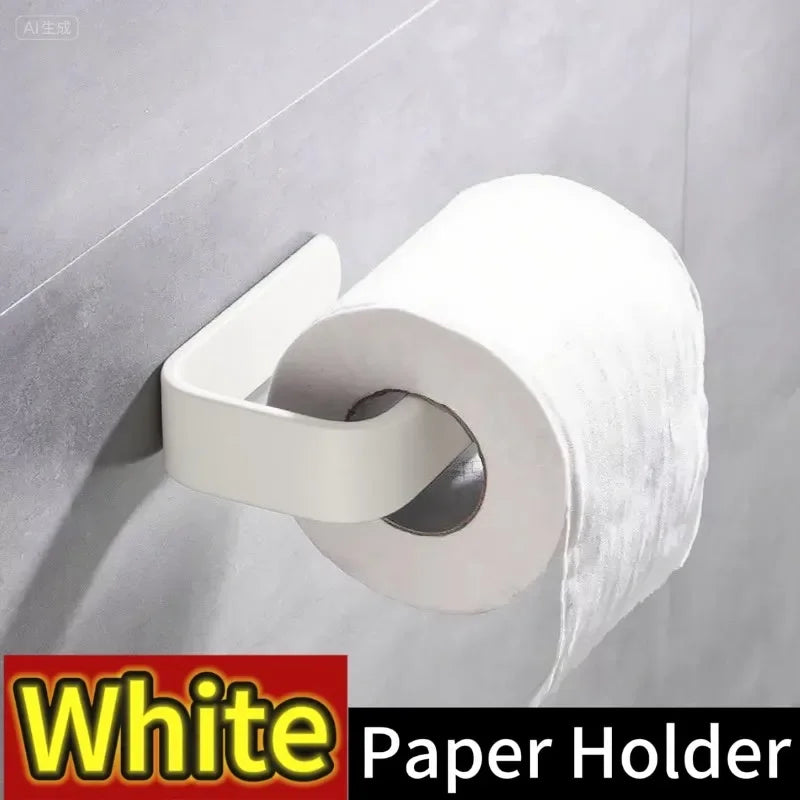 Adhesive Toilet Paper Holder Kitchen Roll Towel Rack Napkin Dispenser Absorbent Stand Tissue Hanger Bathroom Accessories