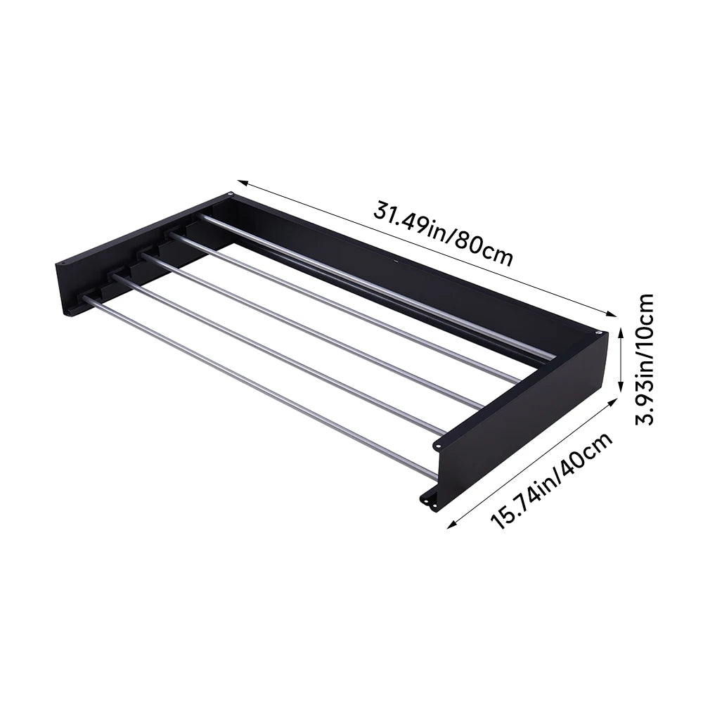 Voltsify Space-Saving Wall-Mounted Foldable Towel Rack, Aluminum Alloy Drying Shelf for Bathroom, Kitchen & Laundry Room