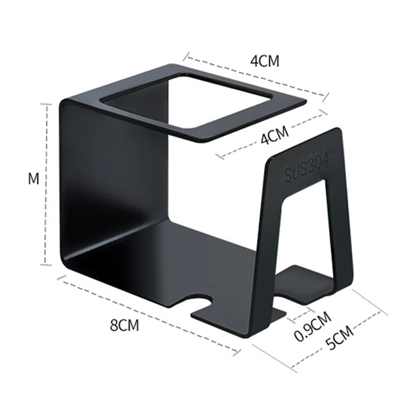 Self-adhesive Wall Mount Stainless Steel Toothbrush Holder Punch-free Toothpaste Organizer Mouthwash Cup Stand Bathroom Tools
