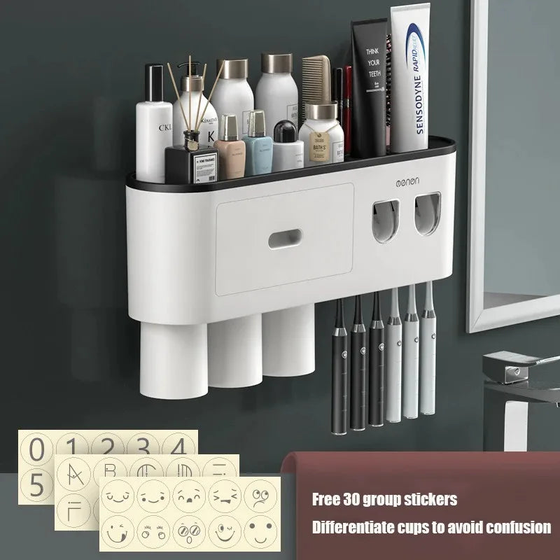 1Pcs Wash Set  Automatic Toothpaste Squeezer Cups Gargle Cup  Punch-free Toothbrush Cup Holder Storage Rack Bathroom Products Ho
