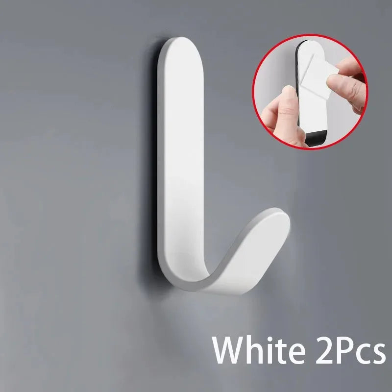 Self Adhesive Strong Wall Organizer Hook Behinddoor Key Cloth Hanger Hook Bathroom Robe Towel Holder Rack Kitchen Home Organizer