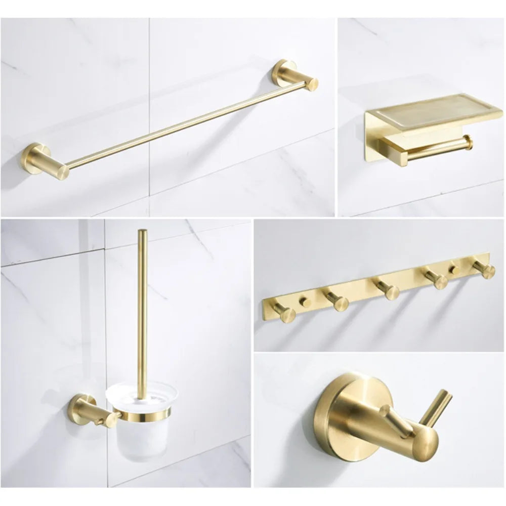 Gold Bathroom rack Nordic brushed gold towel rack simple gold bathroom rack bathroom hardware shelf