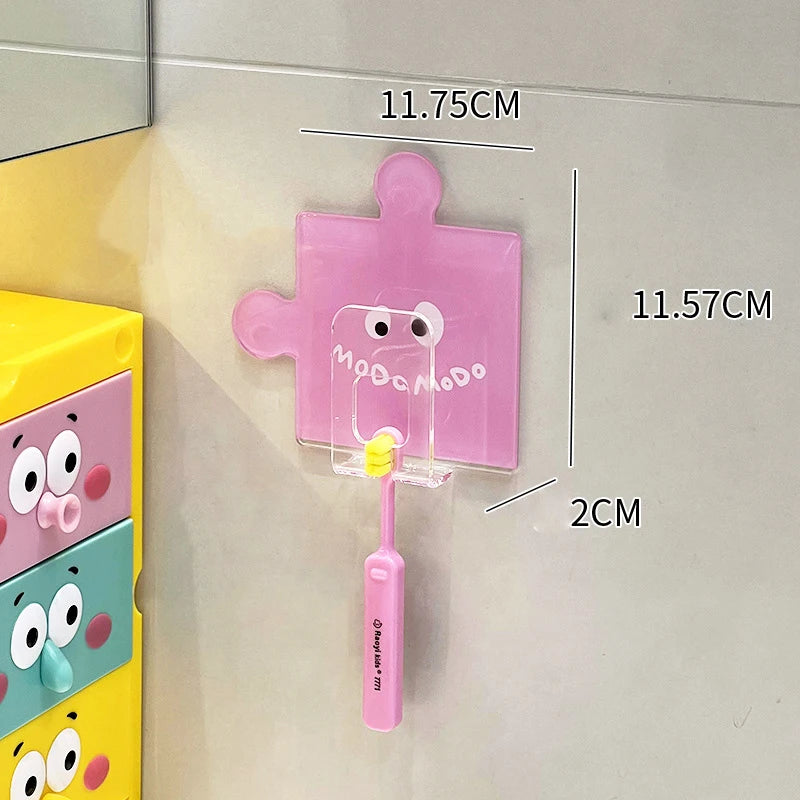 Wall Mounted Toothbrush Holder with Cups – No-Drill Family Set for 4 | Bathroom Storage Rack for Electric Toothbrushes