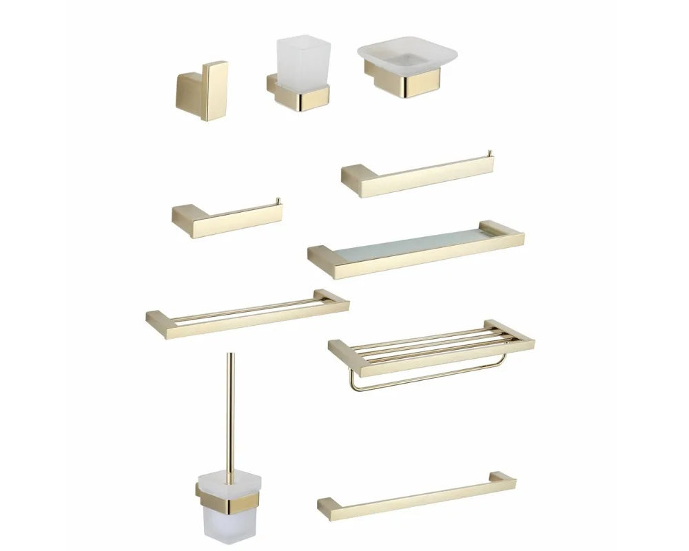 304 stainless steel brushed gold towel rack Hardware bathroom pendant Bathroom rack Bath towel rack