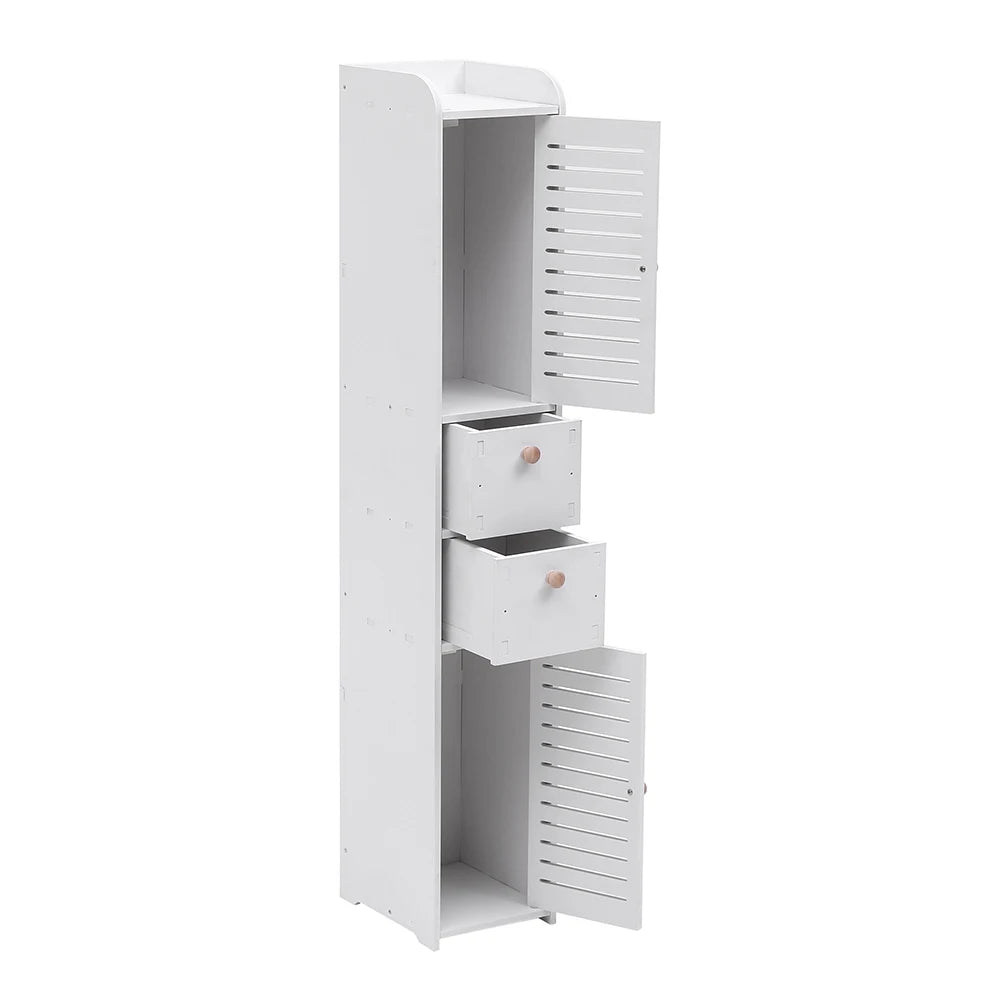 Floor-standing wooden bathroom storage cabinet multi-layer storage cabinet bathroom paper towel rack storage cabinet