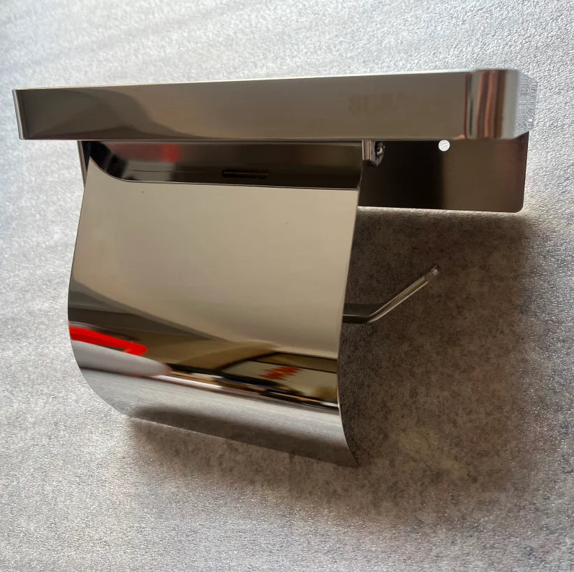 Bathroom 304 stainless steel tissue holder, two installation methods for toilet paper roll holder