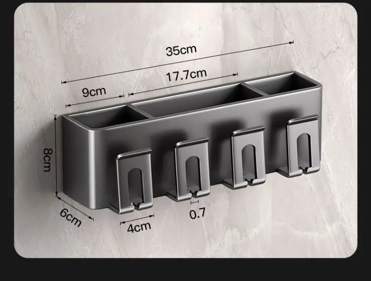 Multi-Function Toothbrush Cup Holder Punch-Free Toothpaste Holder Wall-Mounted Bathroom Storage Box Mouthwash Cup Holder