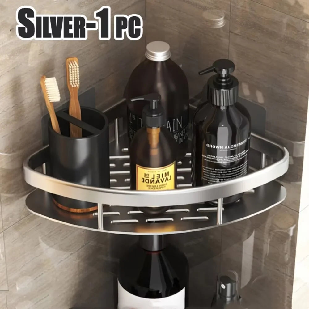 Three legged rack wall hanging corner rectangular bracket wall mounted shower shampoo rack bathroom rack towel rack bracket