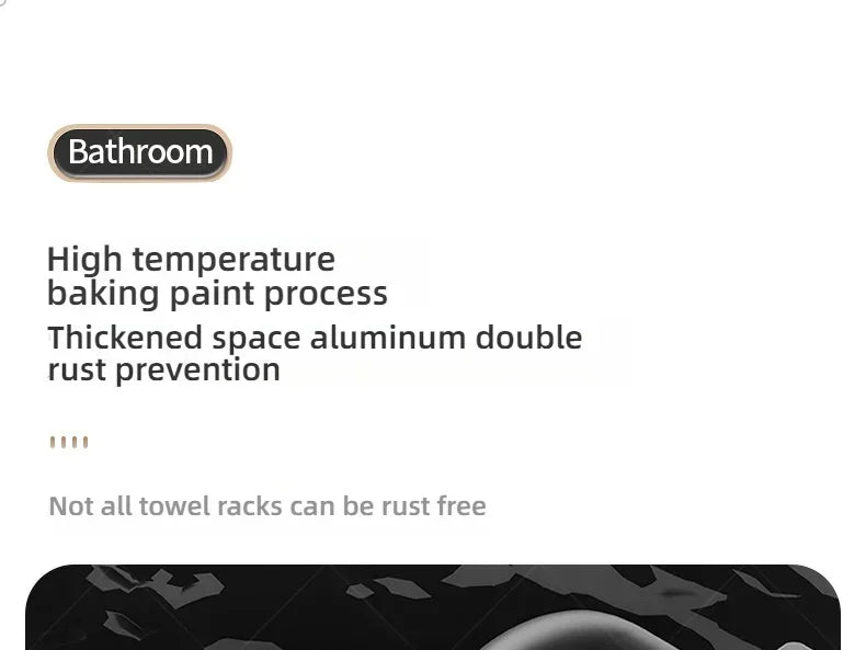 Popular Style 40/50CM Bathroom Self-Adhesive Wall Mount Bathroom Waterproof and Rust Proof Storage Shelf with Hook Towel Holder