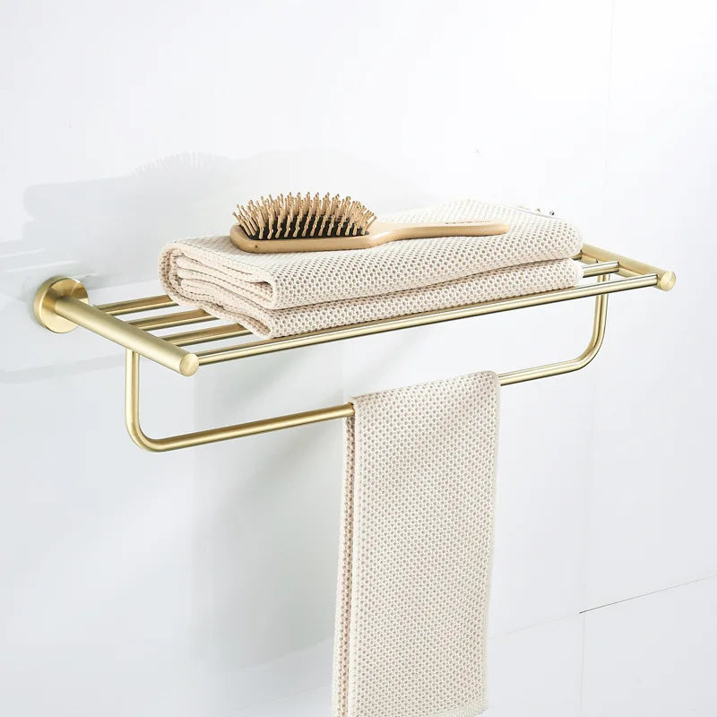 Gold Bathroom rack Nordic brushed gold towel rack simple gold bathroom rack bathroom hardware shelf