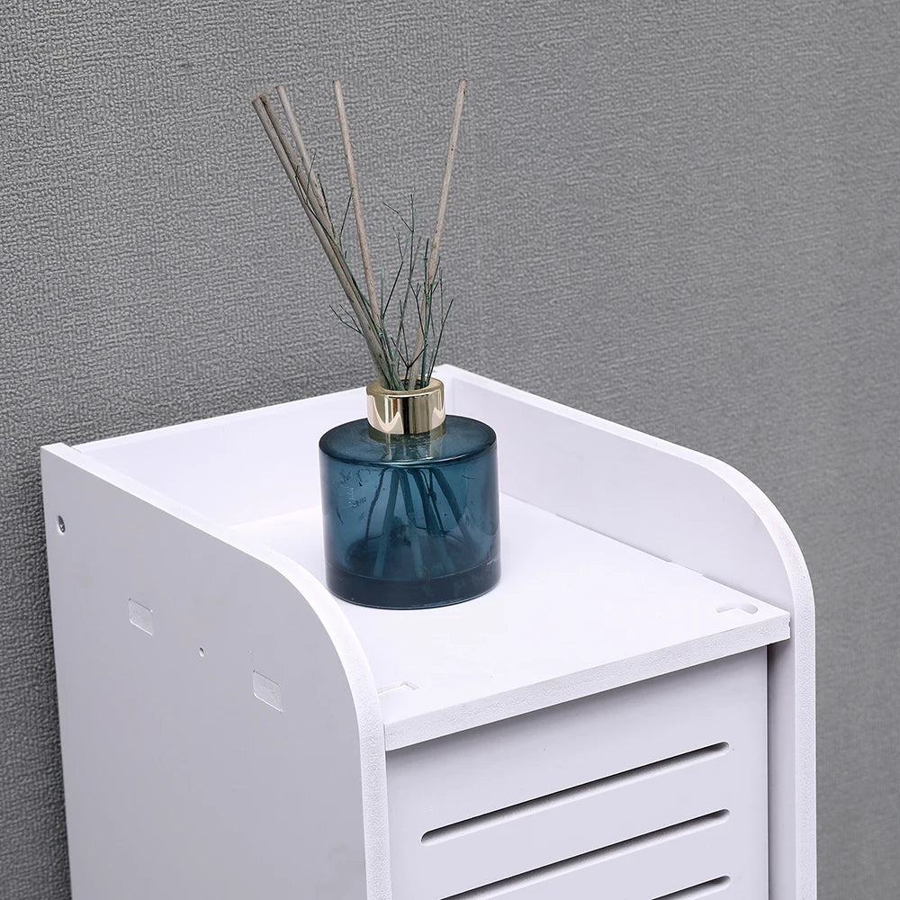 Floor-standing wooden bathroom storage cabinet multi-layer storage cabinet bathroom paper towel rack storage cabinet