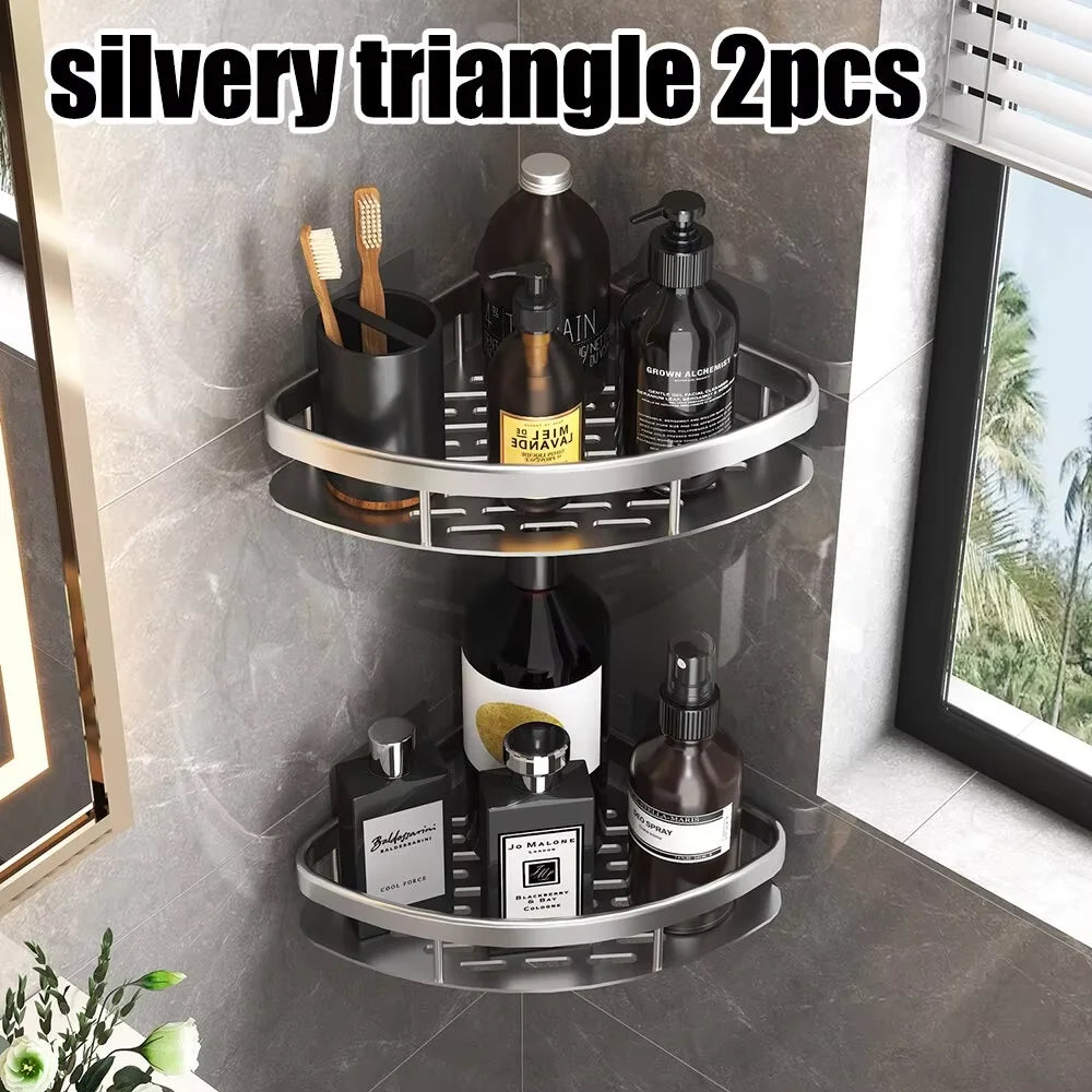 Three legged rack wall hanging corner rectangular bracket wall mounted shower shampoo rack bathroom rack towel rack bracket