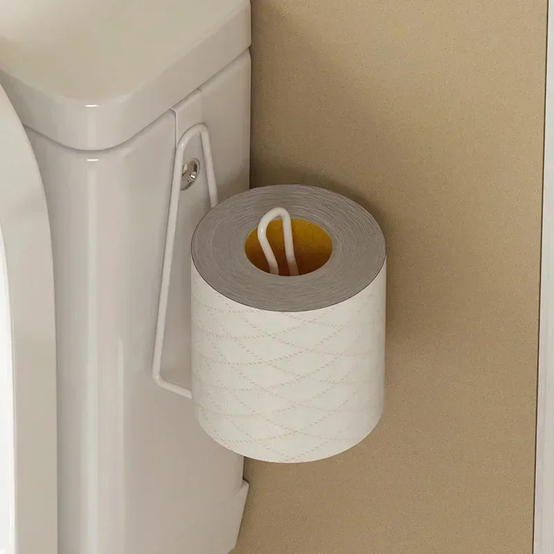 1pc Toilet Roll Paper Holder Organizer Wall Mount Storage Stand Kitchen Bathroom No Drill Tissue Towel Dispenser Stainless