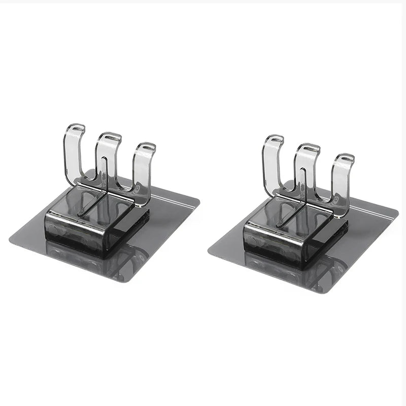 2pcs Toilet Punch-free Shelf Wall-mounted Toothbrush Cup Holder Simple Mouthwash Cup Holder Black Toothbrush Holder