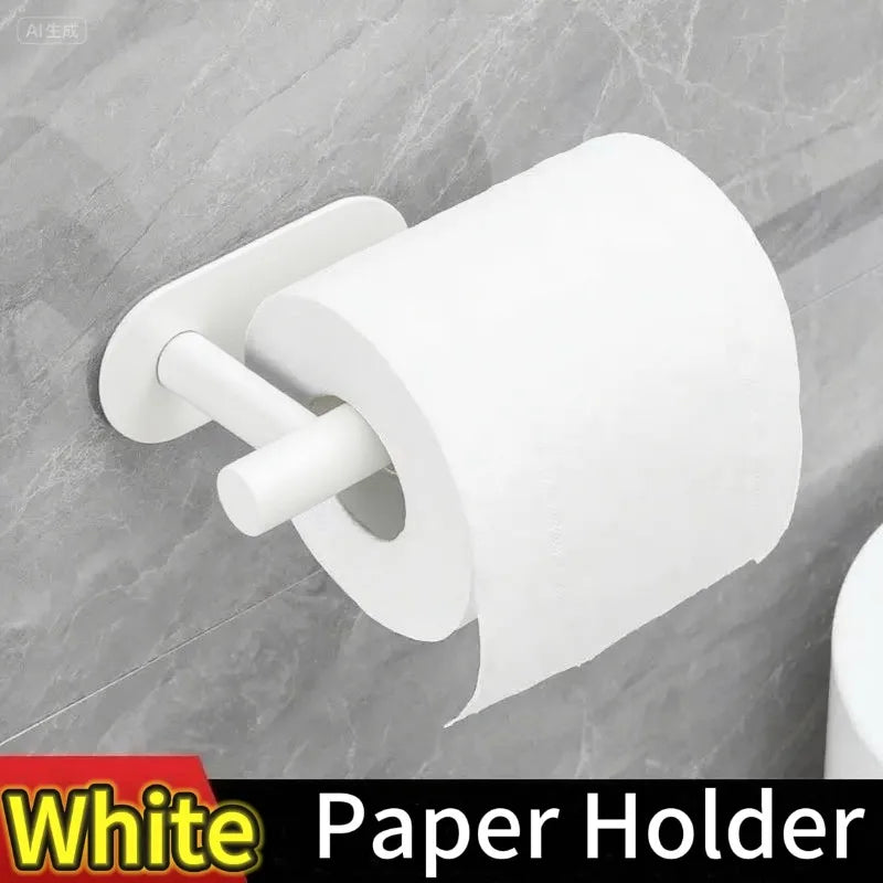 Adhesive Toilet Paper Holder Kitchen Roll Towel Rack Napkin Dispenser Absorbent Stand Tissue Hanger Bathroom Accessories