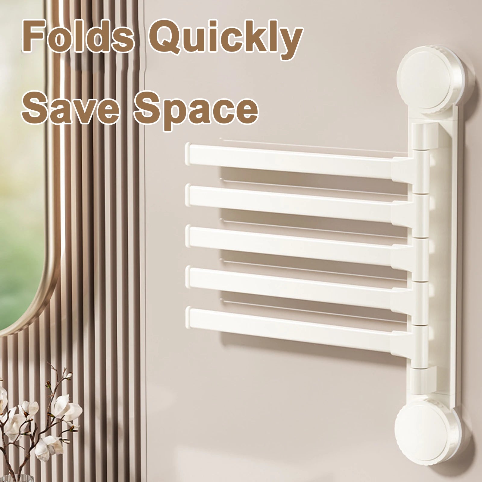 Suction Cup Towel Rack Rotatable Towel Holder Aluminum 2/3/4/5-Bar Towel Hanger Kitchen Bathroom Hanging Wall Mounted