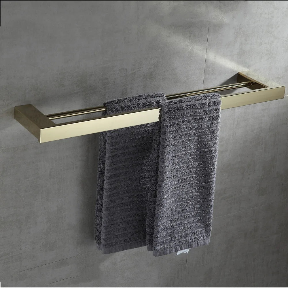 304 stainless steel brushed gold towel rack Hardware bathroom pendant Bathroom rack Bath towel rack