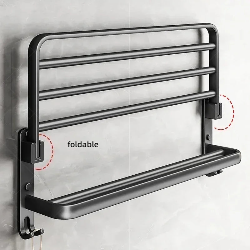 Popular Style 40/50CM Bathroom Self-Adhesive Wall Mount Bathroom Waterproof and Rust Proof Storage Shelf with Hook Towel Holder