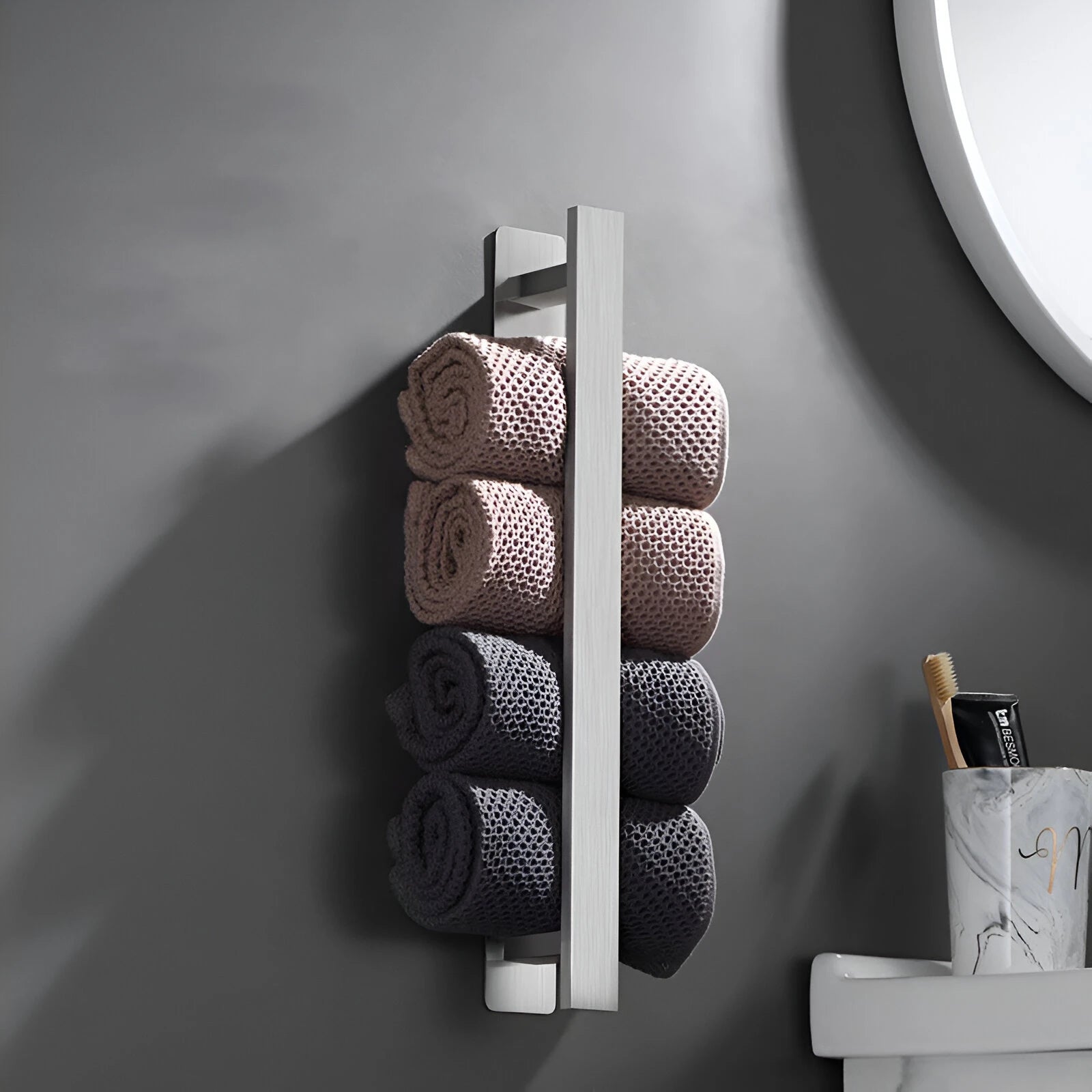 304 stainless steel towel rack without punching bathroom single pole bathroom hardware towel rack towel rod