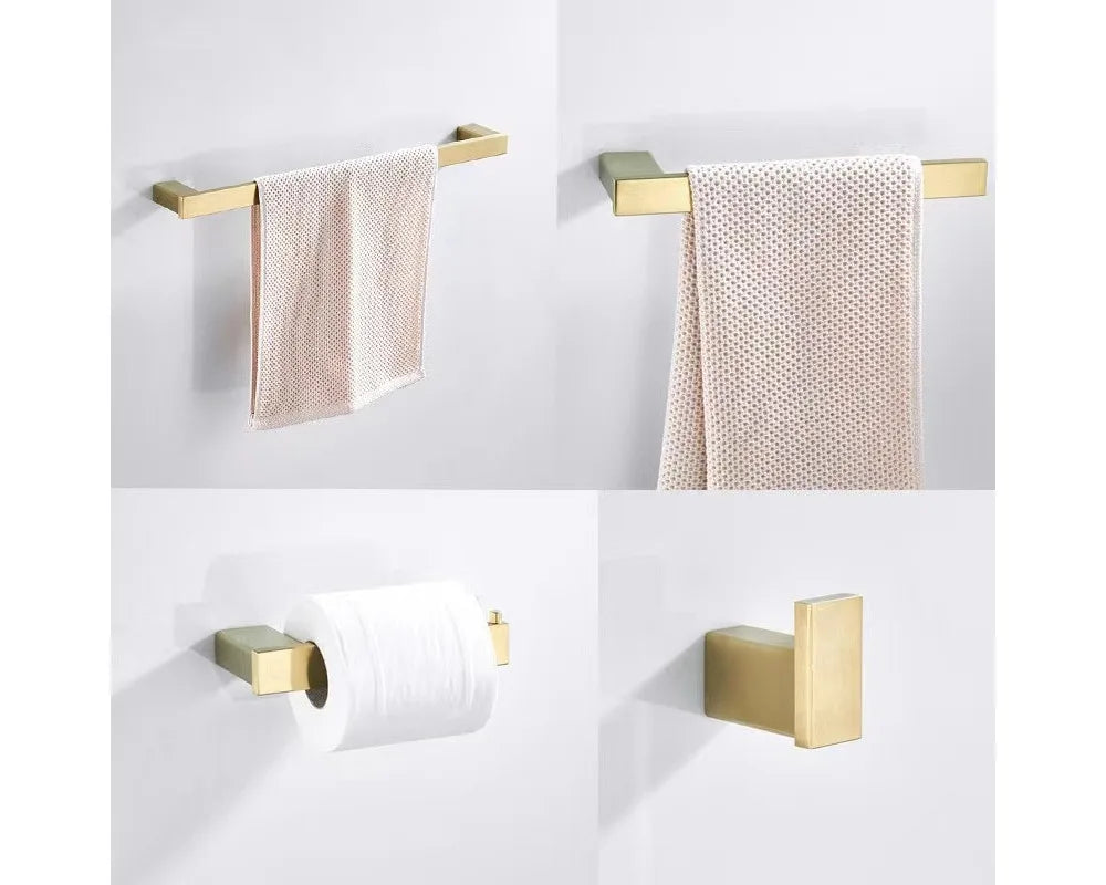 304 stainless steel brushed gold towel rack Hardware bathroom pendant Bathroom rack Bath towel rack