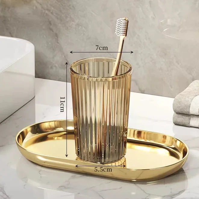 Acrylic Mouthwash Cup Toothbrush Bathroom Cup Light Luxury Style Bathroom Storage Accessories Toothbrush Holder