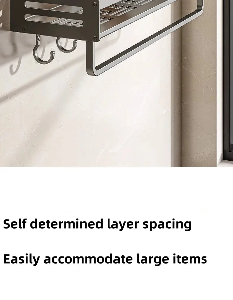 Shower Corner Shelf Without Drilling Aluminum Bathroom Shelf With Towel Bar Shampoo Holder Toilet Rack Bathroom Accessories