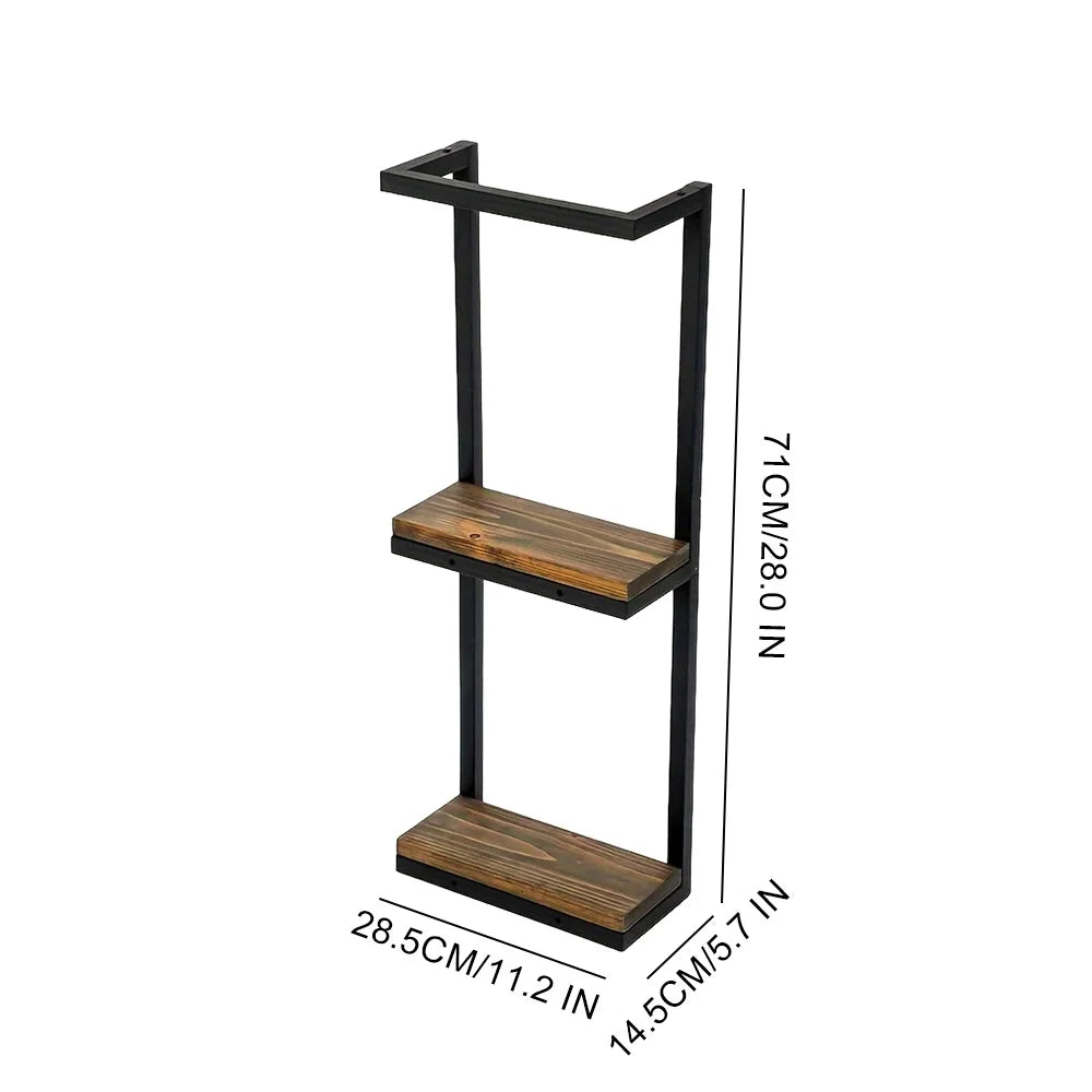 Bathroom Towel Rack Iron Art Towel Holder 2 Layers Bath Towel Stand Space-Saving for Home & Bedroom Decor Accessories