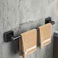 Bathroom Towel Holder White Without Drilling Bathroom Black Towel Rack TowelBar Self-Adhesive Bathroom Towel Rack TowelRail