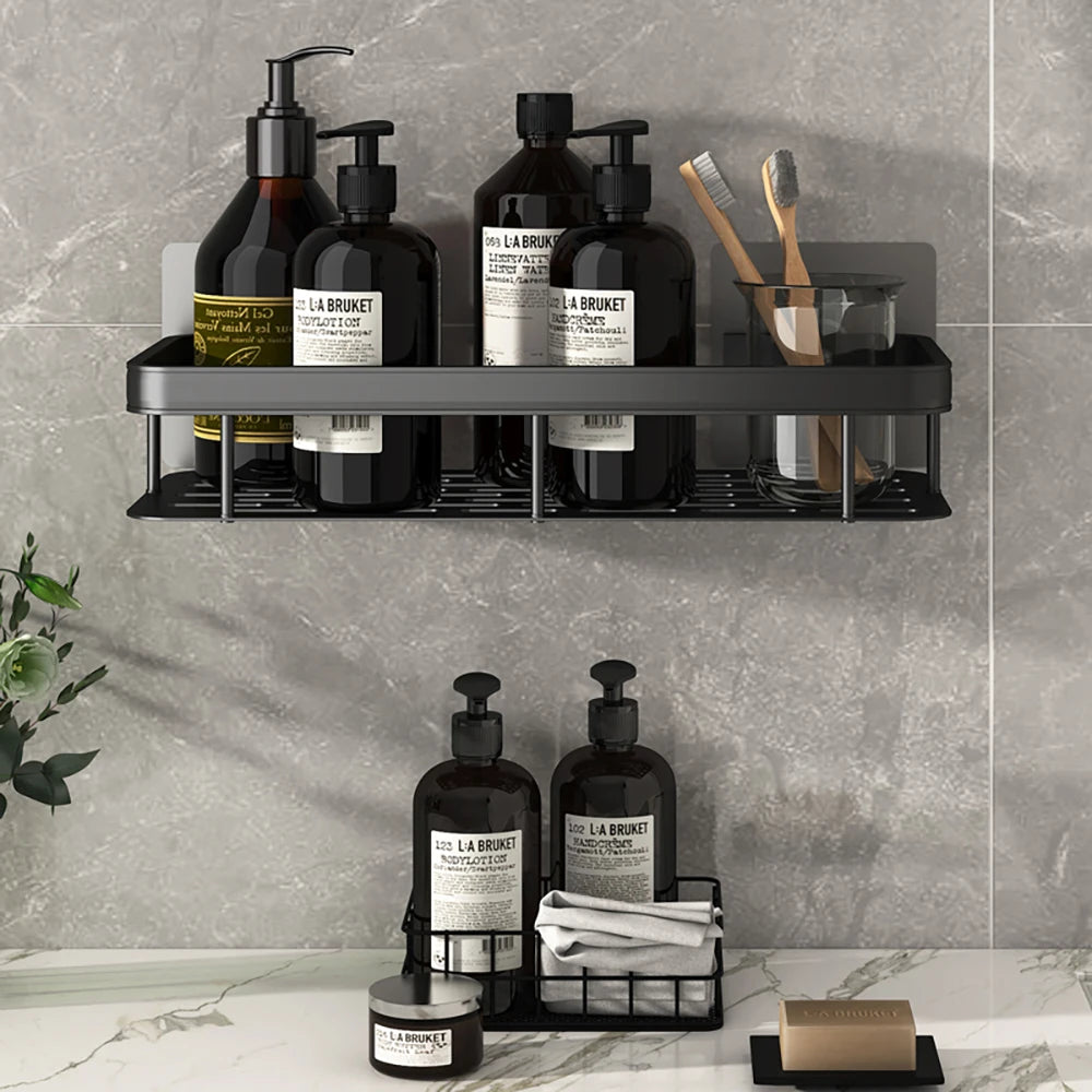 Wall Hanging Corner Rectangular Rack Bathroom Shelf Towel Rack Shelves Wall Shower  Shampoo Rack No Drill Shelf Tripod
