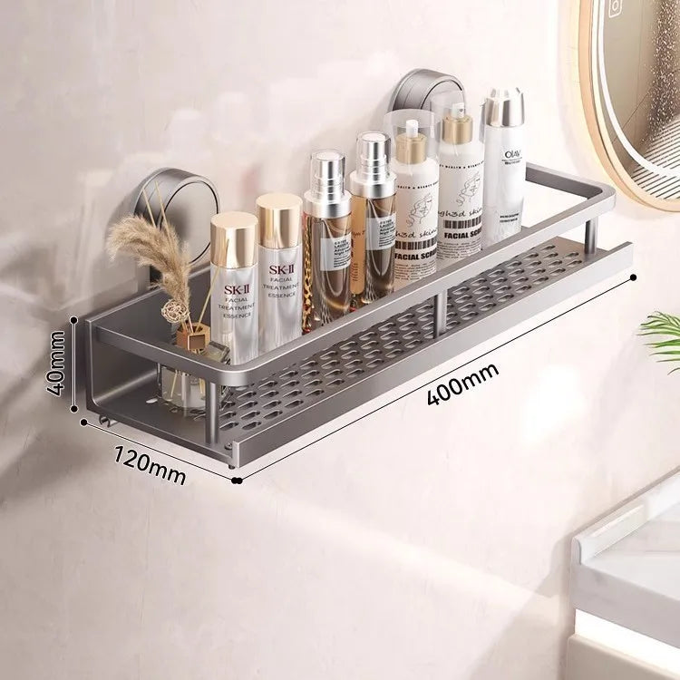 YM Wall Mounted Bathroom Suction Cup Shelf Multi-Purpose Rack Towel Holder for Washbasin Kitchen Storage Organizer