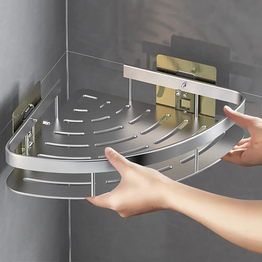 Three legged rack wall hanging corner rectangular bracket wall mounted shower shampoo rack bathroom rack towel rack bracket