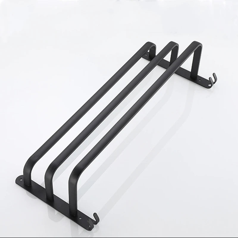 SHBSHAIMY Space Aluminum Towel Hanger Wall Mounted Towel Rack Bathroom Fashion White Towel Bar Rail Matte White Towel Holder