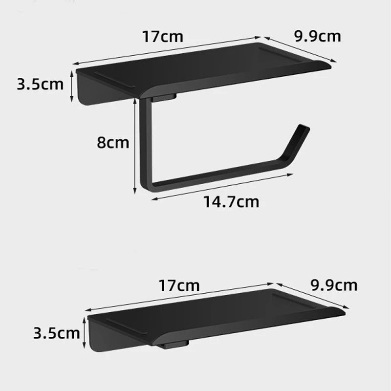 No Punching Toilet Paper Roll Holder Self Adhesive in Bathroom Tissue Paper Holder Plastic Easy Installation Paper Roll Holder
