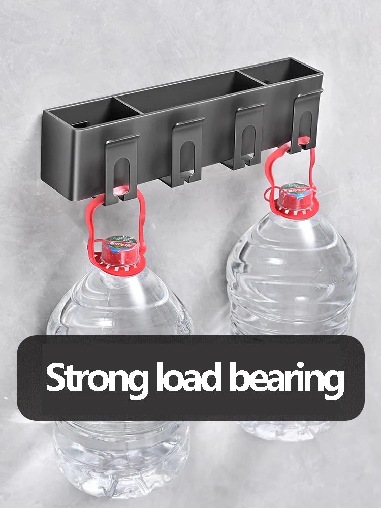 Multi-Function Toothbrush Cup Holder Punch-Free Toothpaste Holder Wall-Mounted Bathroom Storage Box Mouthwash Cup Holder