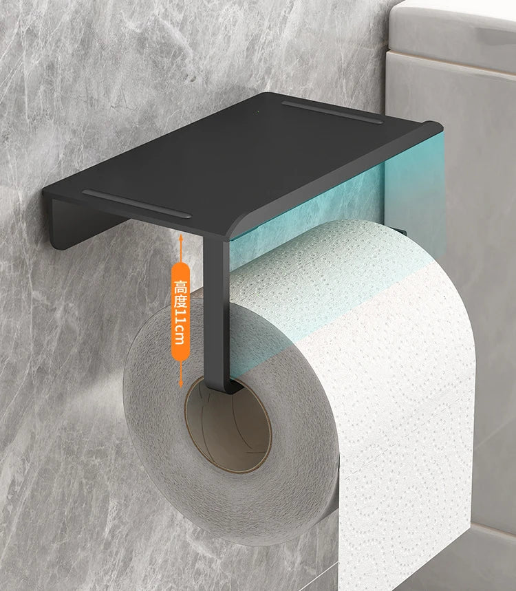No Punching Toilet Paper Roll Holder Self Adhesive in Bathroom Tissue Paper Holder Plastic Easy Installation Paper Roll Holder