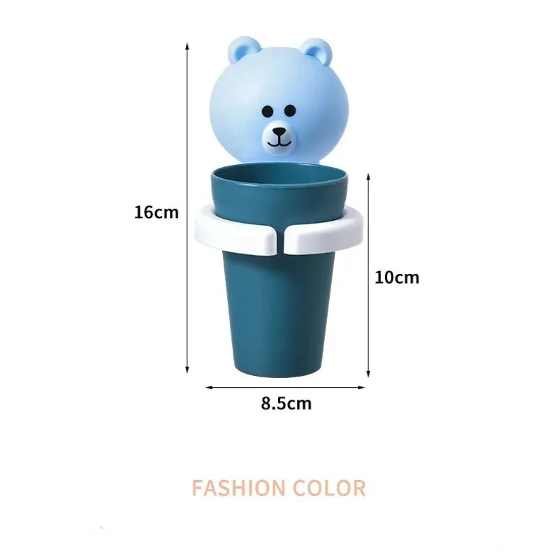 Bathroom Supplies Kids Toothbrush Holder Wall Mount Paste Baby Toothbrushing Cup Safe Non-toxic Wash Cup Strong Anti-Fall