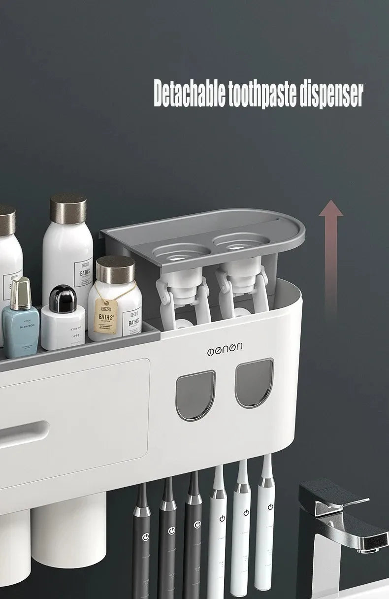1Pcs Wash Set  Automatic Toothpaste Squeezer Cups Gargle Cup  Punch-free Toothbrush Cup Holder Storage Rack Bathroom Products Ho