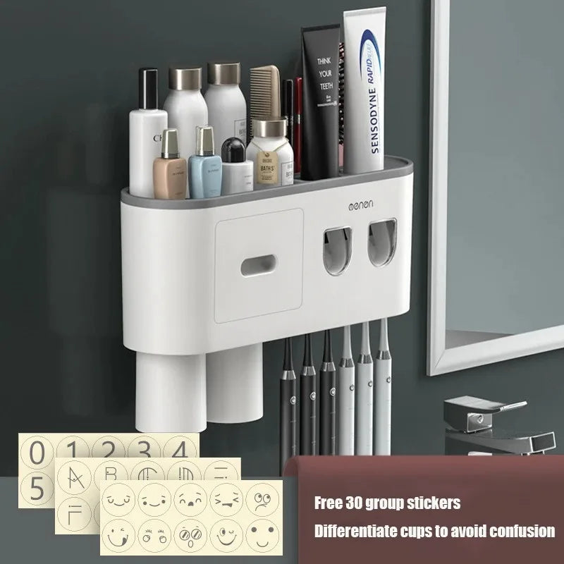 1Pcs Wash Set  Automatic Toothpaste Squeezer Cups Gargle Cup  Punch-free Toothbrush Cup Holder Storage Rack Bathroom Products Ho
