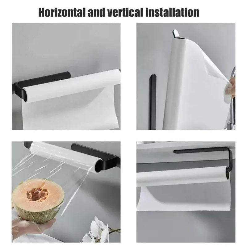Adhesive Toilet Paper Holder Kitchen Roll Towel Rack Napkin Dispenser Absorbent Stand Tissue Hanger Bathroom Accessories