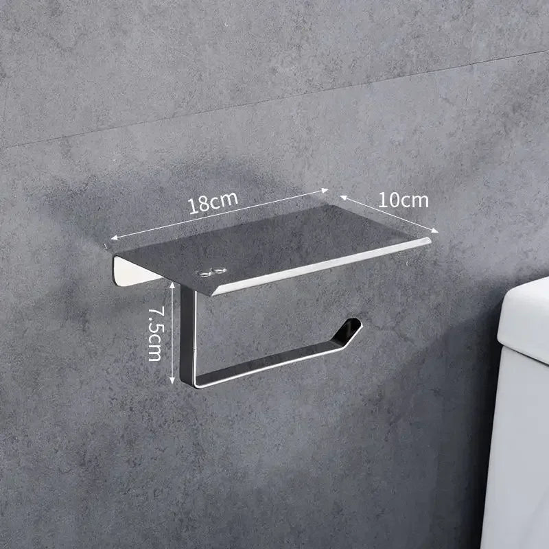 Bathroom 304 stainless steel tissue holder, two installation methods for toilet paper roll holder