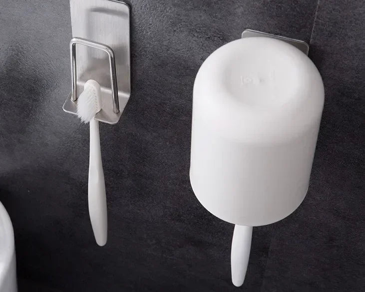 1/2 pcs Stainless Steel Toothbrush Holder Shaver Cup Wall Mount Toothbrush Storage Rack Bathroom Accessories Set