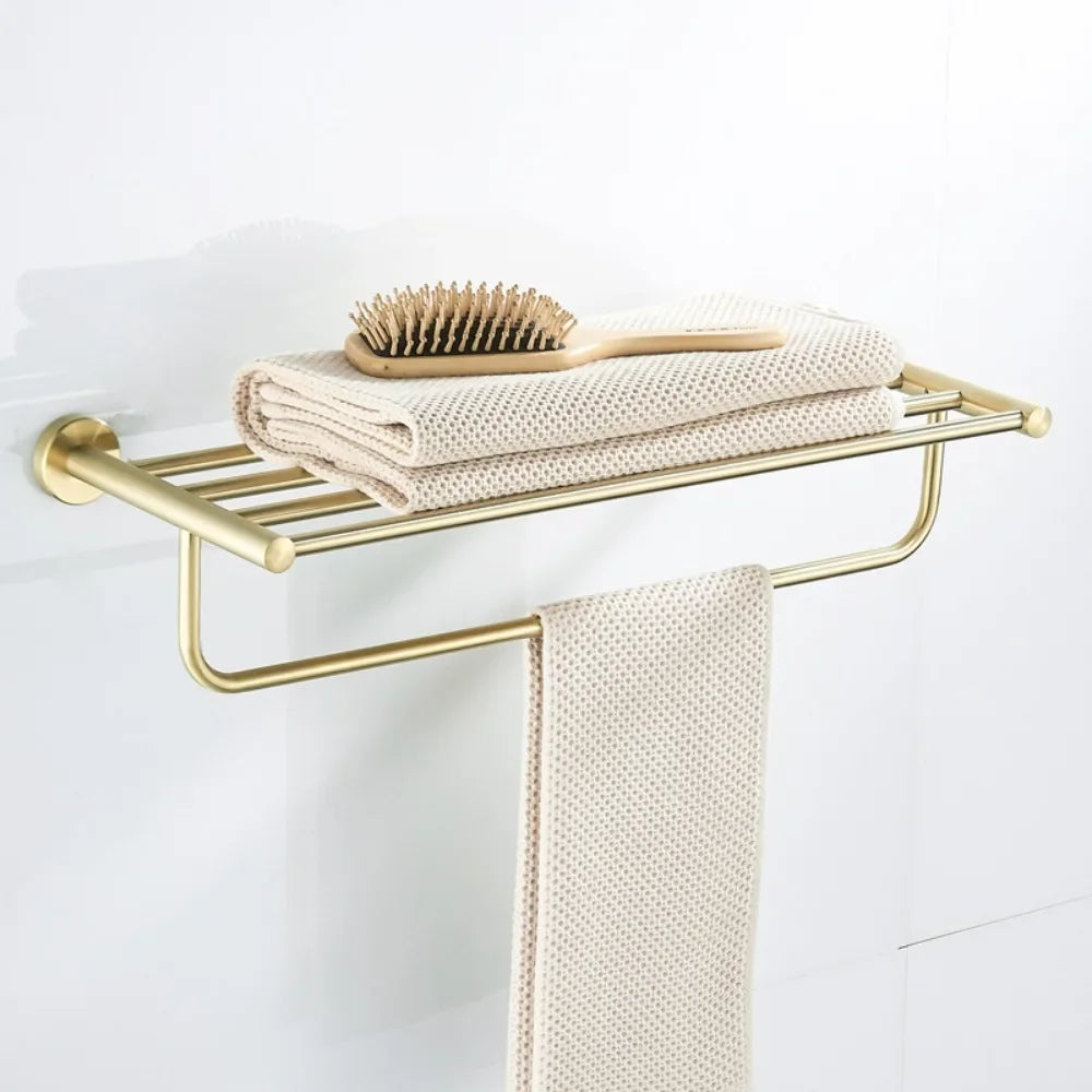Gold Bathroom rack Nordic brushed gold towel rack simple gold bathroom rack bathroom hardware shelf