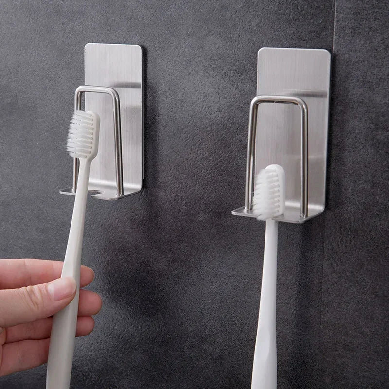 1/2 pcs Stainless Steel Toothbrush Holder Shaver Cup Wall Mount Toothbrush Storage Rack Bathroom Accessories Set