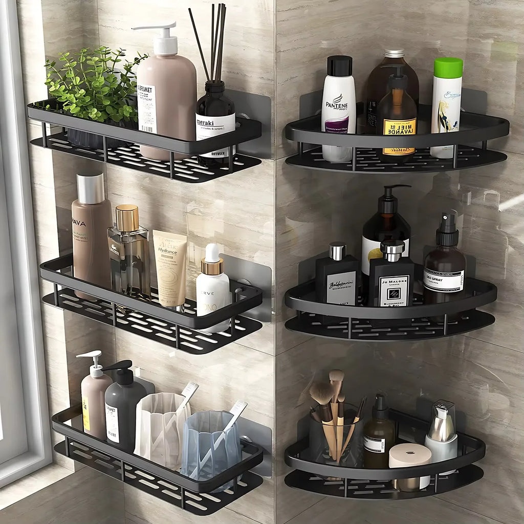Three legged rack wall hanging corner rectangular bracket wall mounted shower shampoo rack bathroom rack towel rack bracket