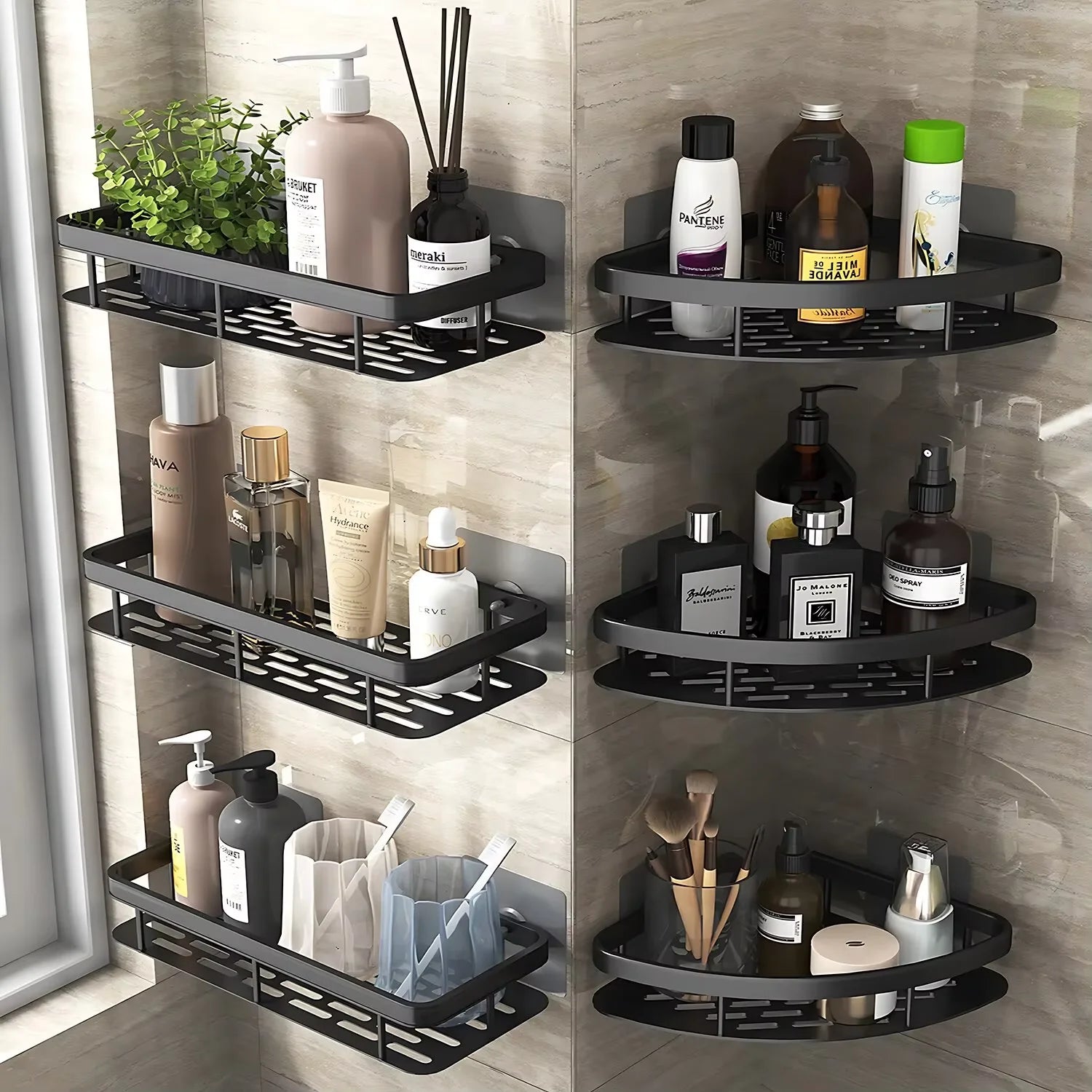 Three legged rack wall hanging corner rectangular bracket wall mounted shower shampoo rack bathroom rack towel rack bracket