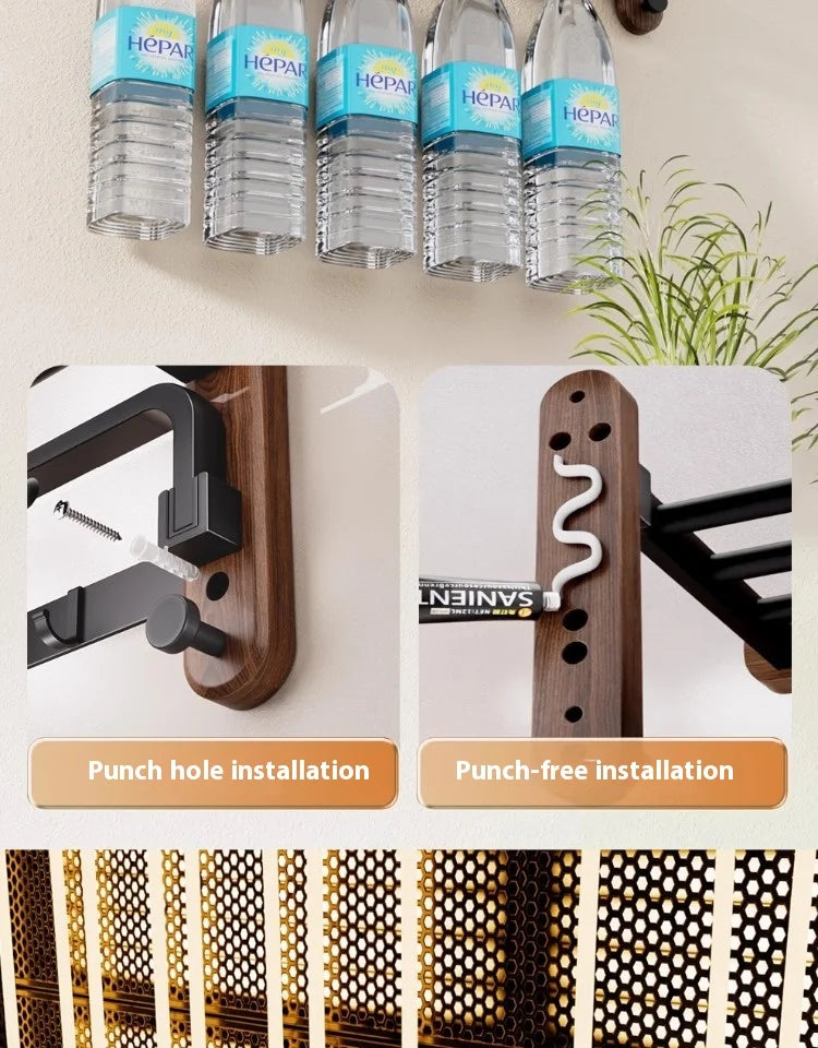 Walnut bathroom towel rack, high-end bath towel storage rack, bathroom shelf, bathroom pendant